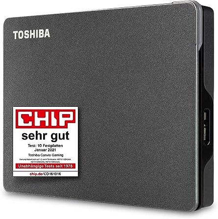 Toshiba 2TB Canvio Gaming Portable External Hard Drive compatible with most PlayStation, Xbox and PC consoles, USB 3.2. Gen 1 Technology, Black (HDTX120EK3AA)