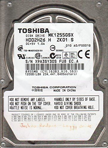 Toshiba MK1255GSX disco rigido interno 2.5" 120 GB SATA