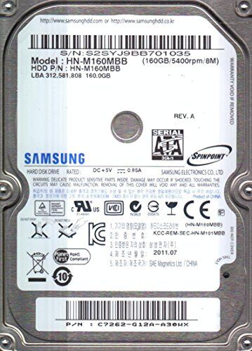 Samsung Spinpoint M HN-M160MBB disco rigido interno 2.5" 160 GB SATAII,Serial ATA II