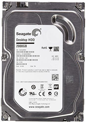 Seagate Desktop ST2000DM001, Unità disco per desktop da 6 Gbit/s e 2 TB, 7200 RPM, 64MB Cache, SATA III