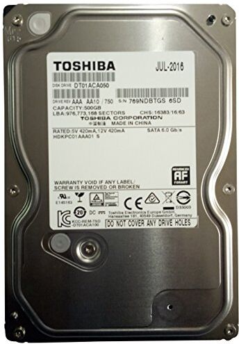 Toshiba DT01ACA050 – 500 GB SATA 6 Gb/s 7200rpm 3.5 HDD