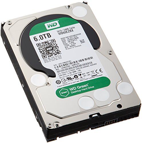 Western Digital WD60EZRX HardDisk, 6 TB SATA3.0（SATA 6 Gb/s） 64MB