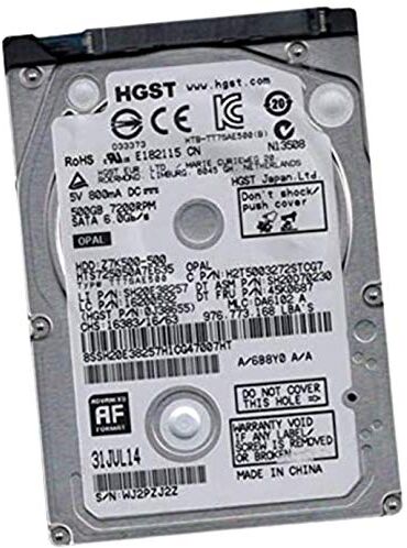 HGST Disco rigido 500 GB SATA 2.5" HTS725050A7E635 SH20E38257 45K0687 0J38655 8 MB