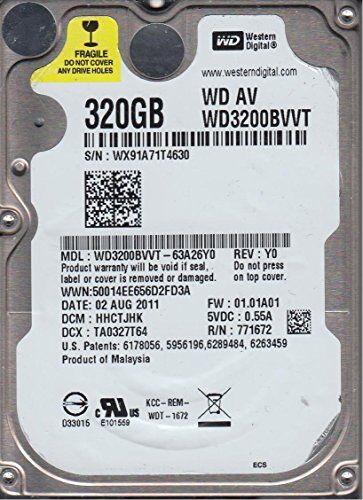 WD3200BVVT-63A26Y0, DCM HHCTJHK, Western Digital 320GB SATA 2.5 Hard Drive