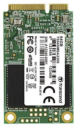 Transcend TS64GMSA230S SSD Solid State Drive mSATA, SATA III 6 Gb/s, 64 GB