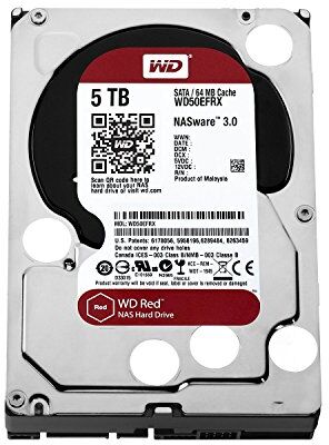 Western Digital Red Pro HDD Interno 5000 GB, SATA III, 6000 Mb/s, 5400 RPM, 64 MB, 3.50 Pollici