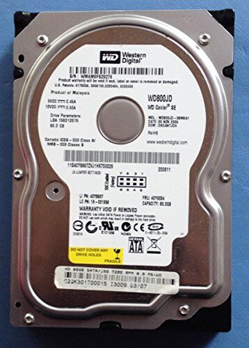 Western Digital '80 GB 3,5 WD Caviar 800jd SATA 7200RPM 8 MB µµ