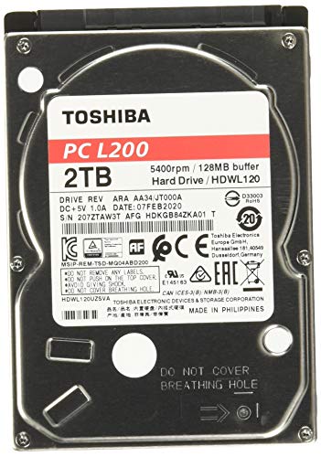 Toshiba L200 2 TB 5400RPM 2.5 Inch SATA HDD