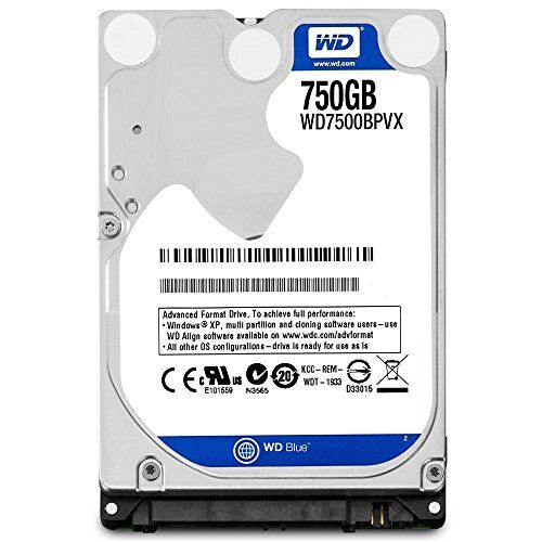 Western Digital WD7500BPVX Blu Hard Disk Mobile da 750 GB, 5400 RPM, SATA 6 GB/s, 2.5 ", 9.5 mm