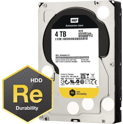 O.E.M. WD Re WD4000FYYZ 4 TB hard disk interno 8,9 cm. SATA. 7200 rpm. 64 MB buffer "Tipo di prodotto: Storage Drive/hard disk/SSD Drive