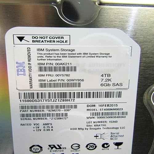 MIDTY HDD Per V3700 V5000 V7000 4TB 3.5 "SAS 64MB 7200RPM Per HDD Interno Per Server HDD Per 00Y5782 00AK211 00WY956