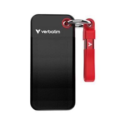 Verbatim Pocket SSD da 128 GB, SSD esterno USB 3.2 Gen 2, fino a 1000 MB/s di lettura e scrittura, disco rigido portatile per PC, Mac e console, nero/rosso Verbatim Pocket SSD da 128 GB, SSD esterno USB 3.2 Gen 2, fino a 1000 MB/s di lettura e scrittura, disco rigido portatile per PC, Mac e console, nero/rosso