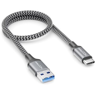 deleyCON 0,30m Cavo USB-A a USB-C 3.0 Corto 5Gbps Ricarica Dati per Smartphone iPhone 17 16 iPad Galaxy S26 25 A17 A56 Tablet MacBook Notebook Fotocamera HDD SSD Disco Esterno deleyCON 0,30m Cavo USB-A a USB-C 3.0 Corto 5Gbps Ricarica Dati per Smartphone iPhone 17 16 iPad Galaxy S26 25 A17 A56 Tablet MacBook Notebook Fotocamera HDD SSD Disco Esterno