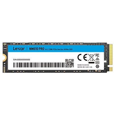 Lexar NM610PRO SSD 500GB, M.2 2280 PCIe Gen3x4 NVMe 1.4 SSD Interno, Fino a 3300MB/s in Lettura, 3D NAND Flash Unità a Stato Solido Interna per Laptop, Computer Desktop, PC Lexar NM610PRO SSD 500GB, M.2 2280 PCIe Gen3x4 NVMe 1.4 SSD Interno, Fino a 3300MB/s in Lettura, 3D NAND Flash Unità a Stato Solido Interna per Laptop, Computer Desktop, PC
