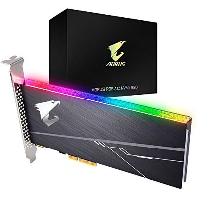 Gigabyte AORUS RGB AIC NVMe 512GB Solid State Drive, GP-ASACNE2512GTTDR Gigabyte AORUS RGB AIC NVMe 512GB Solid State Drive, GP-ASACNE2512GTTDR