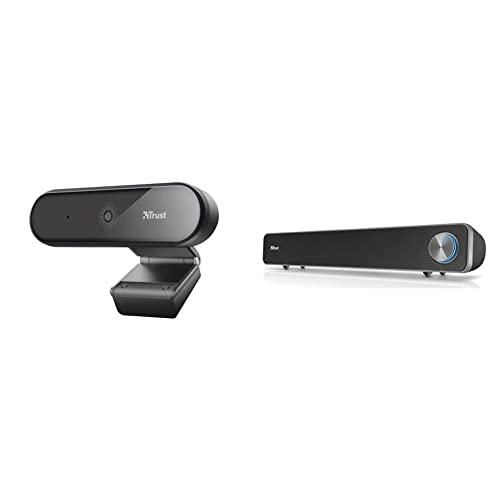 Trust Tyro Webcam Pc Con Microfono Full Hd 1080P, Nero & Arys Soundbar Pc, 12 W, Casse Pc