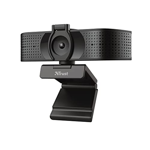 Trust Teza Webcam per PC 4K Ultra HD, 3840x2160, 2 Microfoni e Messa a Fuoco Automatica, USB Plug & Play, Web Camera per Teams, Zoom, Skype, Portatile, Laptop, Mac, Macbook Nero
