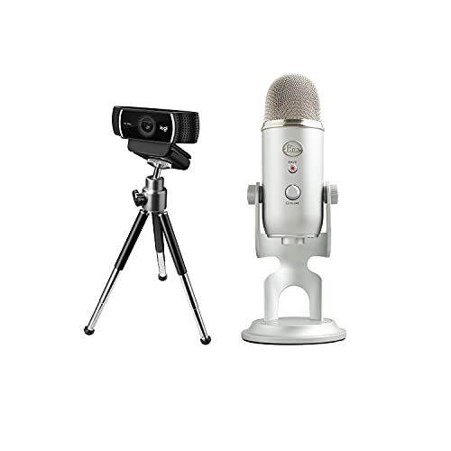 Logitech Kit per i Professionisti dello Streaming Microfono USB Blue Yeti +  C922 Pro Stream Webcam, Streaming Full HD 1080p con Treppiede e Licenza XSplit, Nero