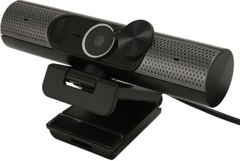 Bewinner Webcam con Microfono, Webcam USB 2K 30fps con Messa a Fuoco Automatica, Microfono con Riduzione del Rumore, Webcam per Computer, Plug And Play, Fotocamera per PC per Chat Video