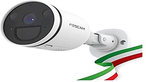 FOSCAM Telecamera Ip Wifi Dual Bullet con faro LED integrato 4 Megapixel Wifi Dual 2.4/5Ghz HD 2K visione notturna, rilevamento movimento e allarme