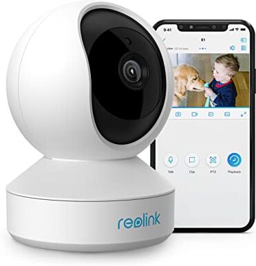 Reolink 3MP Telecamera WiFi Interno con Pan/Tilt, Videocamera Sorveglianza WiFi da 2.4 GHz con Audio a 2 Vie, Visione Notturna e Rilevazione del Movimento, E1 (Ricondizionato)