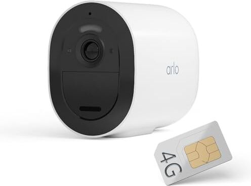 Arlo Go 2 Telecamera WiFi Esterno Senza Fili, HD, Connessione WiFi O Con Scheda SIM 3G/4G LTE, Archiviazione Locale Con SD O Cloud, Sensore Di Movimento, Visione Notturna, Prova Inclusa  Secure