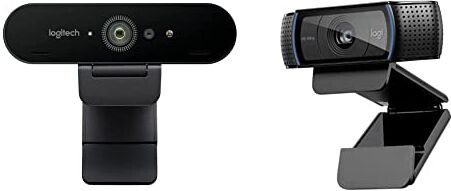 Logitech Brio Ultra HD Pro Webcam, Streaming Hyper-Fast 1080p/60fps, Ampio Campo Visivo ‎Regolabile & C920 Hd Pro Webcam, Videochiamata Full Hd 1080P/30Fps, Audio Stereo, ‎Funziona Con Skype