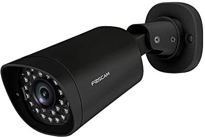 FOSCAM Telecamera IP PoE da esterno 4Mp Nero Camera di sorveglianza esterna 2K Consultazione a distanza 24/7 Rilevamento movimento movimento