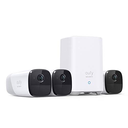eufy Security eufyCam 2 Pro, telecamera di sorveglianza senza fili, compatibile HomeKit, risoluzione 2K, classe di protezione dall'acqua IP67, visione notturna, set da 3 telecamere (ricondizionato)