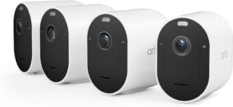 Arlo Pro 5 Telecamera WiFi Esterno Senza Fili, Telecamera WiFi Interno, 2K HDR, Sirena Allarme Casa, Sensore Di Movimento, Visione Notturna Colori, Prova Inclusa  Secure, 4 Telecamera, Bianche