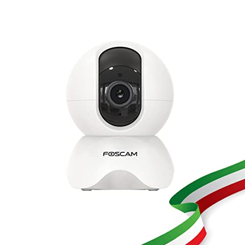 FOSCAM Telecamera IP Motorizzata da interno WiFi 3 MP con audio integrato compatibile con Alexa e Google Home colore Bianco