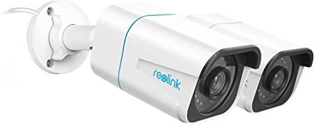 Reolink 2 Pezzi 4K 8MP Telecamera PoE Esterno Bullet con Rilevamento di Persone/Veicoli/Pet, Videosorveglianza con Time-Lapse, IP67, Visione Nottura IR, Audio e Slot per Scheda microSD, RLC-810A