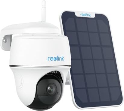 Reolink 360° PTZ Videocamera Sorveglianza Batteria Solare, 3MP Telecamera WiFi Esterno Senza Fili, Visione Notturna IR, Impermeabile, Rilevamento PIR, Audio a 2 Vie, Argus PT Lite con Pannello Solare