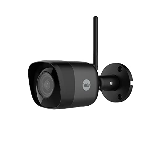 YALE Telecamera Wi-Fi da esterno Pro , rilevazione del movimento, visione notturna 30m, compatibile con Google e Alexa
