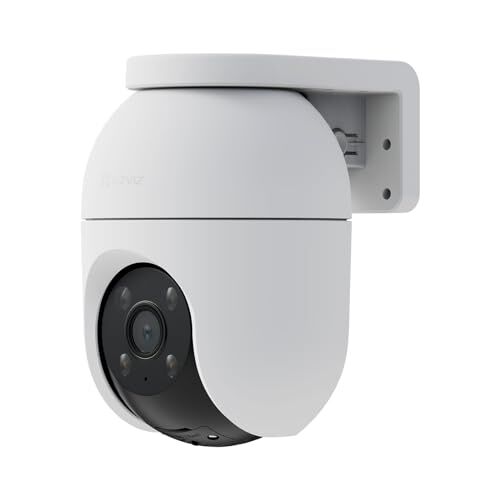 EZVIZ Telecamera Wi-Fi Esterno 2K+, Telecamera Motorizzata per Esterni con Copertura a 360°, Visione Notturna a Colori, Rilevamento di Persone/Veicoli, Tracciamento Zoom Auto, Alexa/Google, C8c 4MP