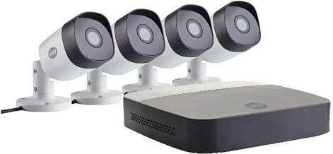 YALE Smart home kit di videosorveglianza TVCC con 4 telecamere  visione in tempo reale, rilevazione del movimento, vista notturna 20m