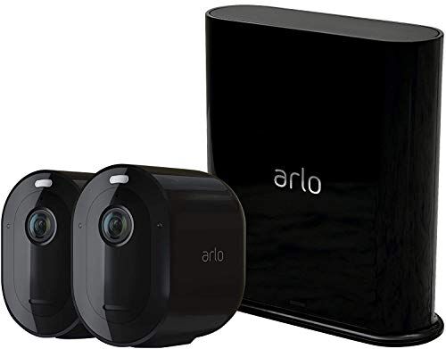 Arlo Pro3, 2 Telecamere di videosorveglianza wi-fi 2K HDR, con faro e allarme, Visione Notturna a Colori, audio, interno ed esterno, 90 giorni di  Secure inclusi, Nero