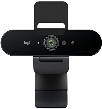 Logitech Brio Stream Webcam Videochiamate Ultra 4K HD, Microfono con Cancellazione Rumore, Autocorrezione Luce HD, Streaming, Compatibile con Microsoft Teams, Zoom e Google Meet su PC / Mac Nero