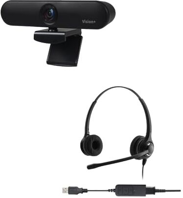 Pro-Ject Vision+ HD 1080P Webcam   Cuffie USB professionali con cancellazione del rumore Stereofonico   Pacchetto Bundle   Compatibile con Covisint B2B Cloud Platform