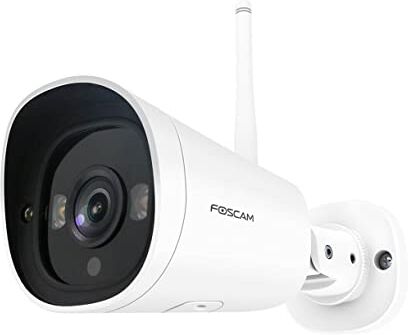 FOSCAM Starlight 4 Megapixel 2K H.264/H.265 Wireles 2.4GHz e 5GHz / Porta LAN con visione notturna a colori 20 Metri Compatibile con Alexa