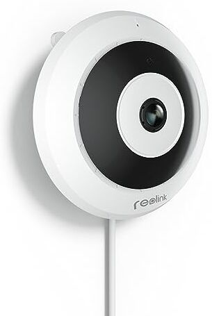 Reolink 6 MP Telecamera Fisheye IP PoE con vista a 360°, Telecamera Inter HD da per di Casa/Ufficio, Rilevamento di Persone, Audio a 2 vie, Installazione a Soffitto/Parete/Scrivania, FE-P Bianco