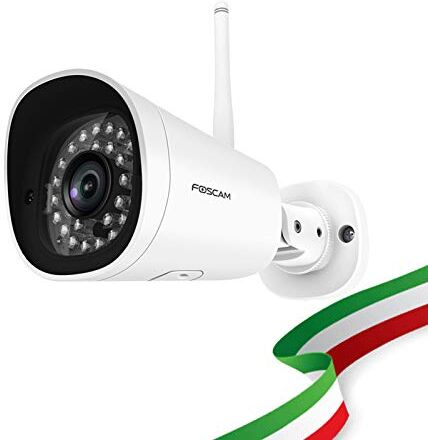 FOSCAM FI9902P 2 Megapixel Full HD1080P H.264 Wireless/Cavo con Visione Notturna 20 Metri, 3 W, 12 V Compatibile Con Alexa