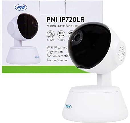 PNI Telecamera di videosorveglianza  1080P 2 MP P2P PTZ wireless, slot per schede microSD