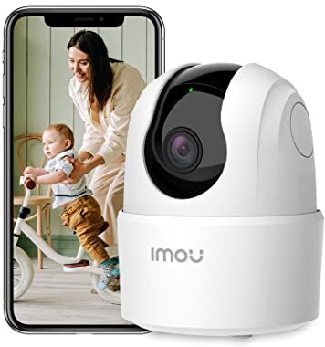 Imou Telecamera Wi-Fi Interno 3MP, 2K Videocamera di Sorveglianza, Tracciamento del Movimento con Sirena, con Rilevamento Umano, Audio Bidirezionale, Funziona con Alexa, 2.4ghz, Ranger 2C