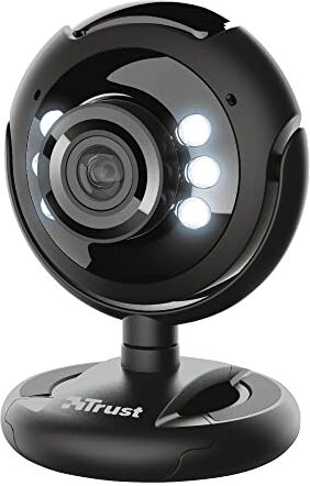 Trust SpotLight Pro Webcam per PC da 1.3 Megapixel (1280 x 1024) con Microfono, Luci LED Integrate, Hangouts, Meet, Skype, Teams, Zoom