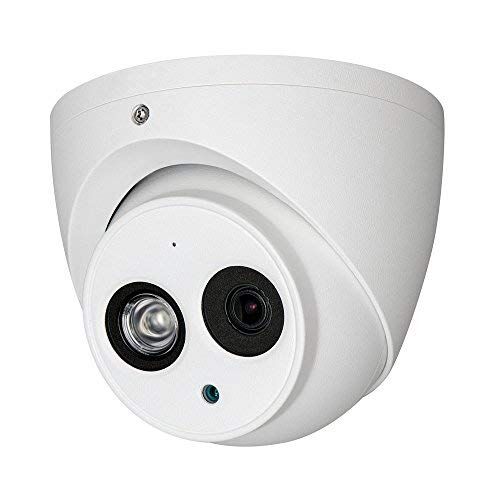 DAHUA Telecamera Eyeball Dome Fisso 4 in 1 Serie Cannon con Smart IR per Esterno, Bianco