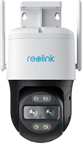 Reolink 4K PTZ Telecamera Wi-Fi Esterno a Doppio Obiettivo, 355°Pan/90°Tilt, Zoom Ibrido 6X, Rilevamento Persone/Veicoli/Pet, Auto-tracking, Audio 2 Vie, Visione Notturna a Colori, TrackMix WiFi