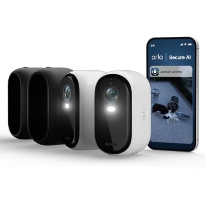 Arlo Essential Telecamera di sorveglianza a batteria HD, per esterni, Wi-Fi, senza fili, video 1080p, visione notturna a colori, luce, rilevatore di movimento, sirena, audio a 2 vie, con periodo di Arlo Essential Telecamera di sorveglianza a batteria HD, per esterni, Wi-Fi, senza fili, video 1080p, visione notturna a colori, luce, rilevatore di movimento, sirena, audio a 2 vie, con periodo di