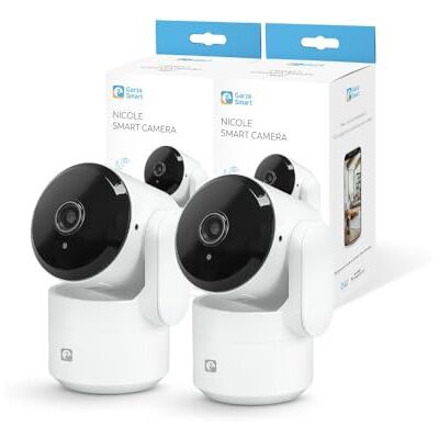 GARZA Confezione 2 Telecamere NICOLE di Sorveglianza WiFi Smart IP da Interno 360º da 2,4 GHz, 1080 HD, Visione Notturna, Rilevamento Movimento, Modalità Privacy, Controllo Remoto tramite App GARZA Confezione 2 Telecamere NICOLE di Sorveglianza WiFi Smart IP da Interno 360º da 2,4 GHz, 1080 HD, Visione Notturna, Rilevamento Movimento, Modalità Privacy, Controllo Remoto tramite App