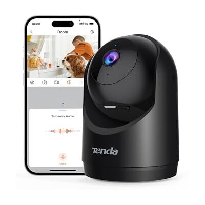 Tenda 2K Telecamera Sicurezza Interno, Videocamera Wi-Fi 6 Pan-Tilt per la Sicurezza Domestica, Rilevamento del Movimento, Modalità Privacy, Visione Notturna 12 m, Audio Bidirezionale (CP3 3.0 Nero) Tenda 2K Telecamera Sicurezza Interno, Videocamera Wi-Fi 6 Pan-Tilt per la Sicurezza Domestica, Rilevamento del Movimento, Modalità Privacy, Visione Notturna 12 m, Audio Bidirezionale (CP3 3.0 Nero)